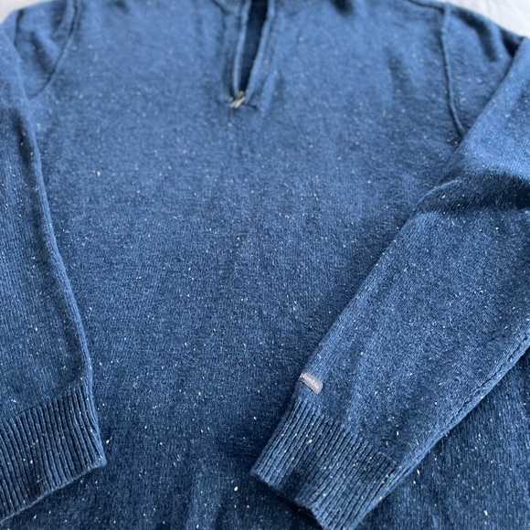 Columbia 1/4 Zip Wool Blend Sweater Blue Size Large - Picture 3 of 14